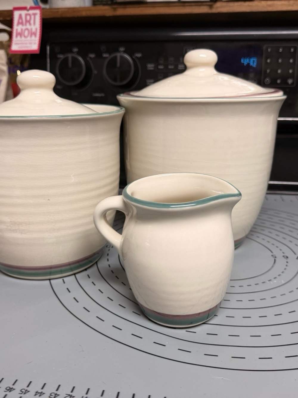 Vintage Pfaltzgraff Juniper 3-piece stoneware set